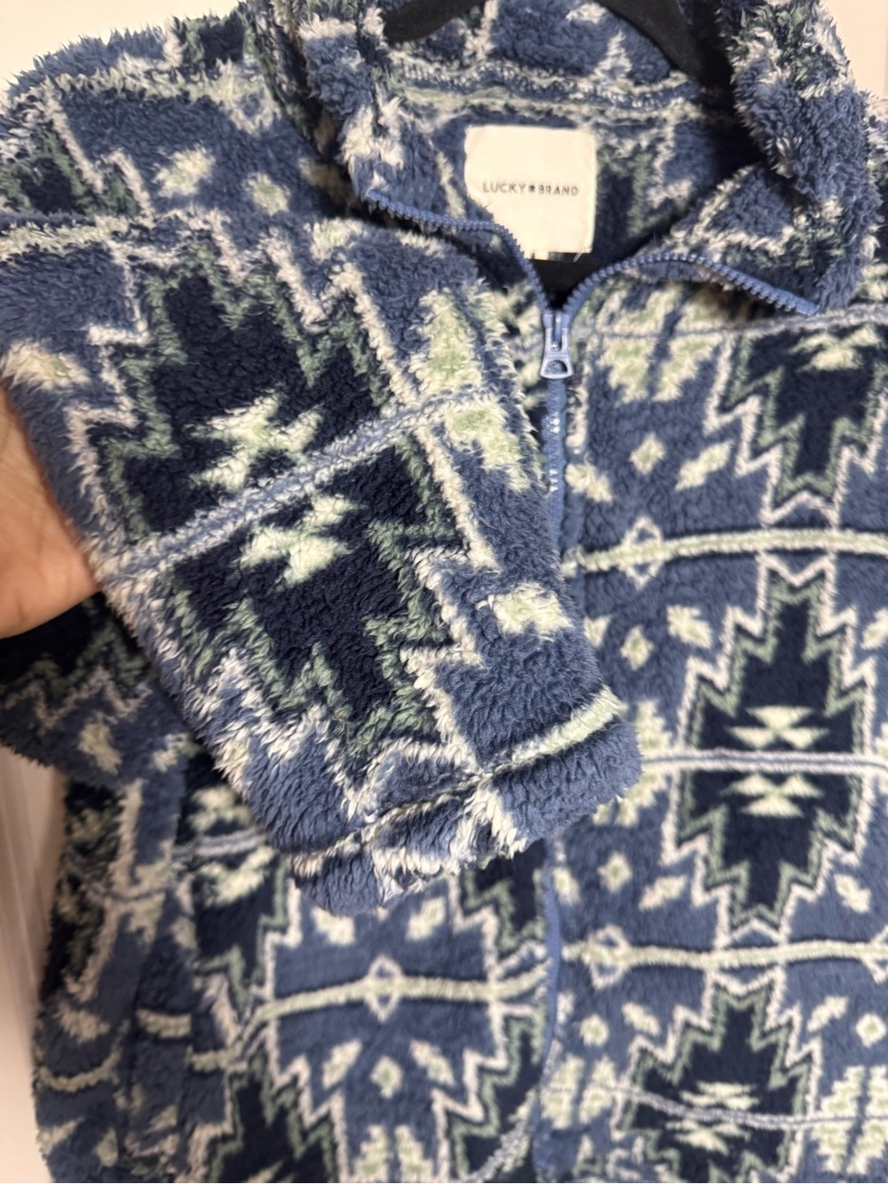 Lucky Brand Aztec sherpa fleece jacket size M women’s - Picture 8 of 14